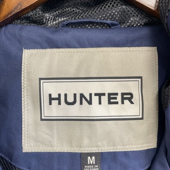NEW Hunter Women's M Water Resistant Cotton Smock Rain Jacket Hooded Navy - Picture 7 of 13